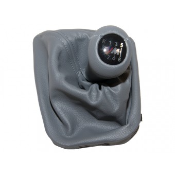 Topuzlu Vites Körüğü E46 -6 İleri- Man.Şanz; Gri Suni Deri Işıklı -///M-